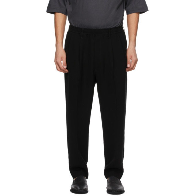 N.Hoolywood Black Tapered Wide Easy Trousers N.Hoolywood