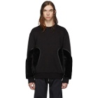 Feng Chen Wang Black Faux-Fur Panelled Sweatshirt