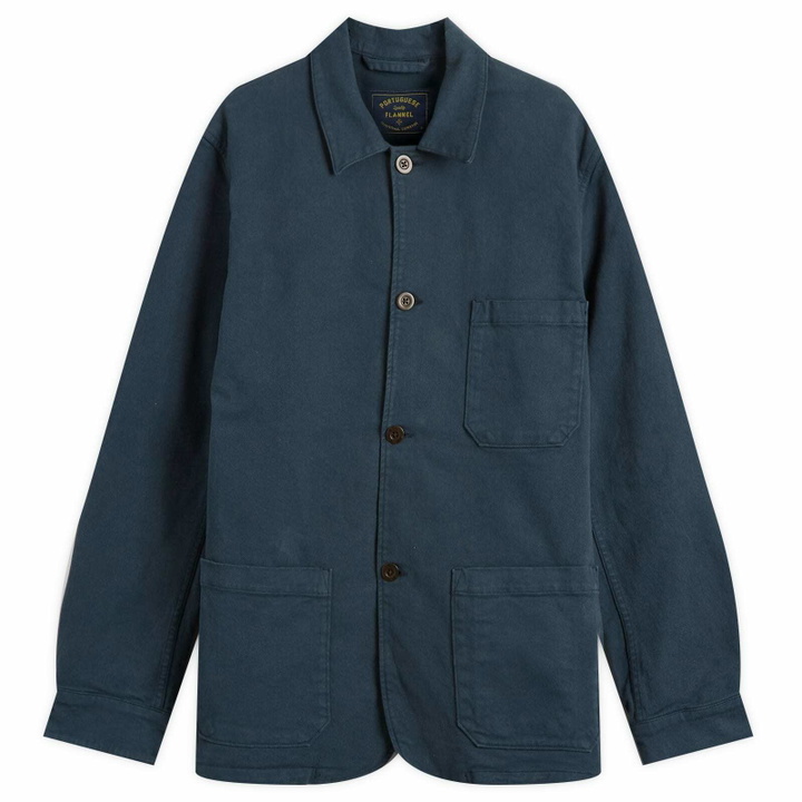 Photo: Portuguese Flannel Men's Labura Chore Jacket in Navy