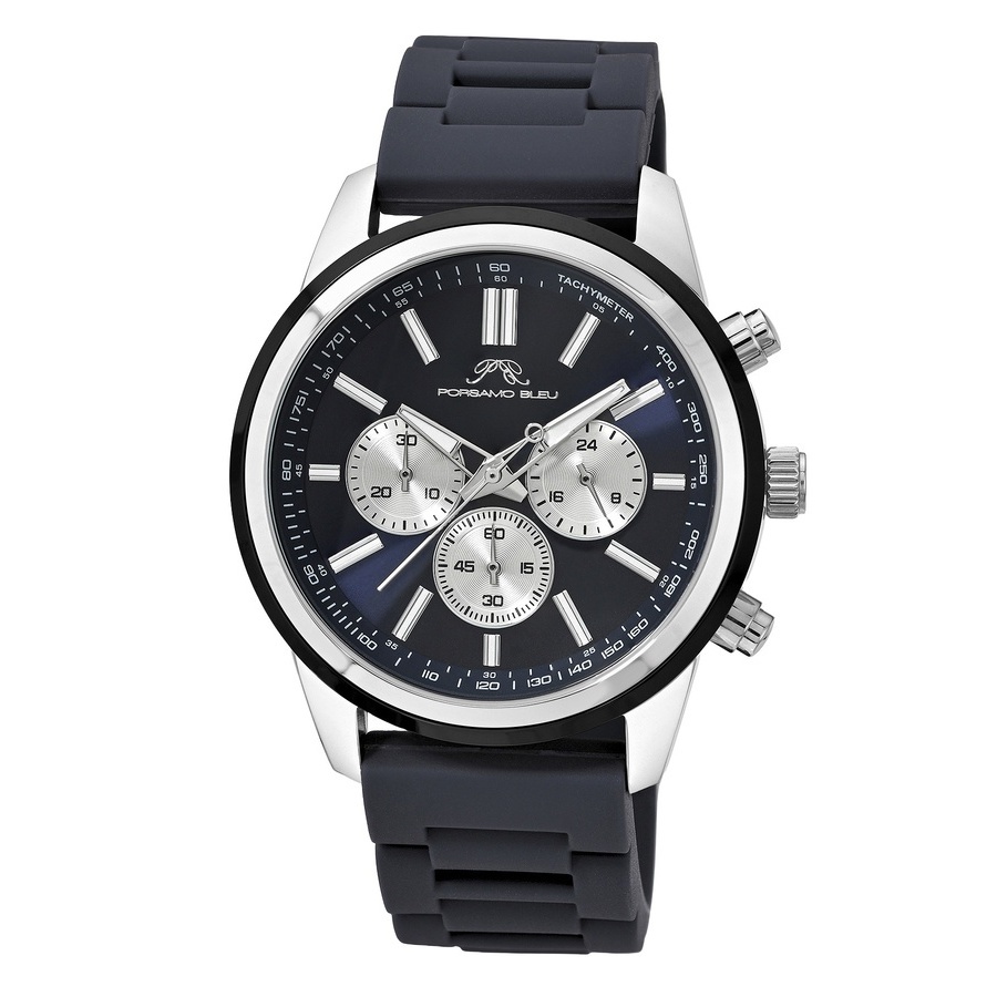 Porsamo Bleu Logan Chronograph Quartz Black Dial Mens Watch 1451BLOR