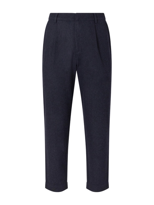 Photo: Folk - Assembly Straight-Leg Mélange Wool-Blend Suit Trousers - Blue