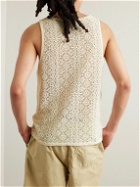Saturdays NYC - Gabriel Slim-Fit Crochet-Knit Cotton-Blend Tank Top - White