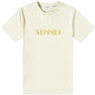 Sunnei Men's Classic Embroidered Logo T-Shirt in Light Yellow