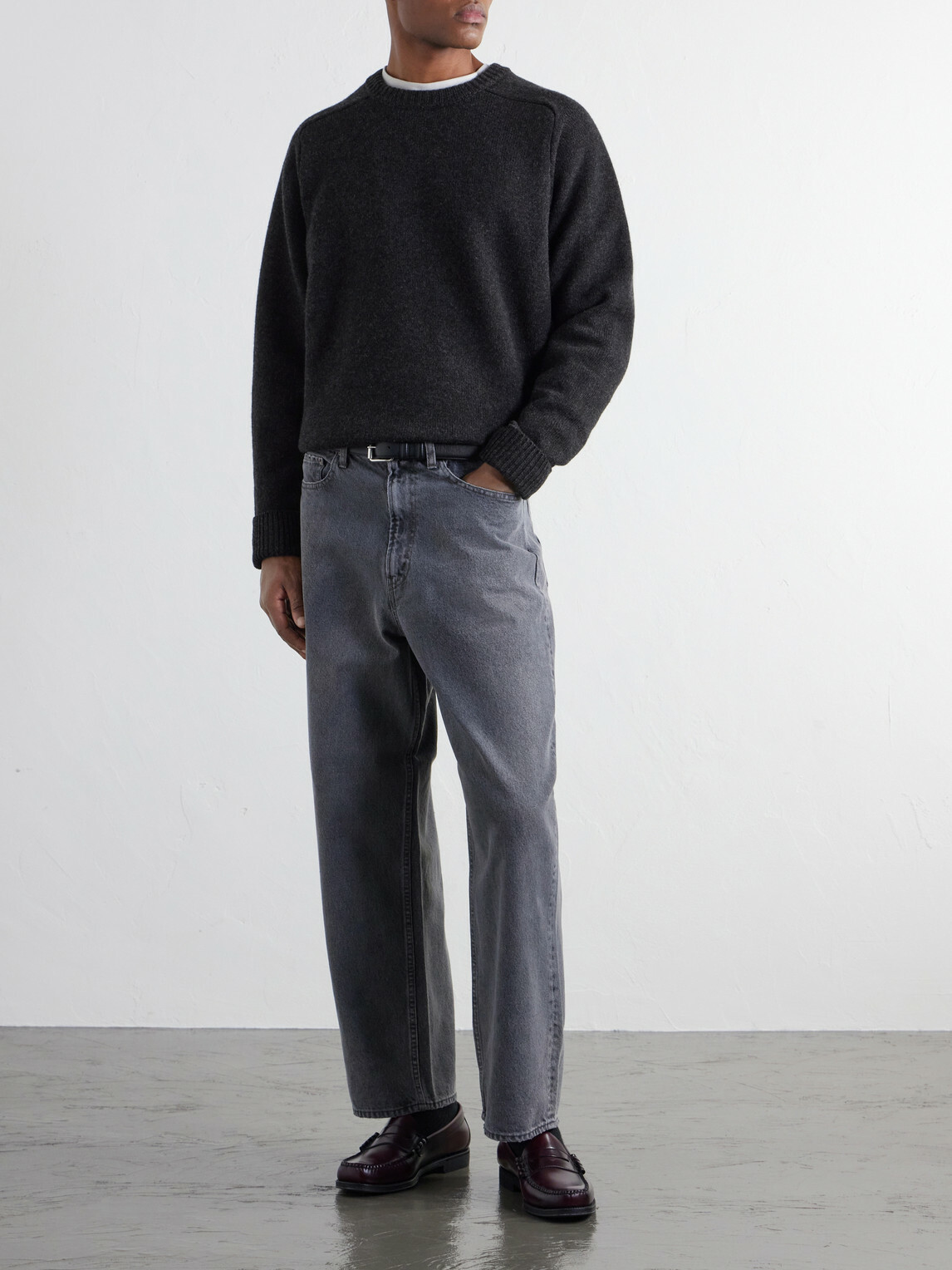 A.PRESSE - Paneled Wool Sweater - Gray
