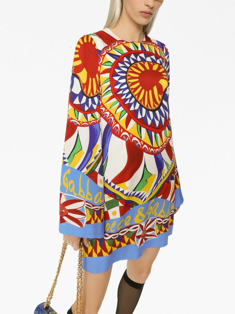 DOLCE & GABBANA - Carretto Print Silk Mini Dress Dolce & Gabbana
