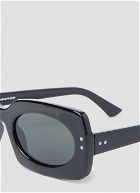 Clean Waves - Inez & Vinoodh Low Rectangle Sunglasses in Black