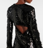 Sportmax Elleni sequined jersey midi dress