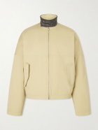Bottega Veneta - Intrecciato Leather-Trimmed Cotton-Gabardine Jacket - Neutrals