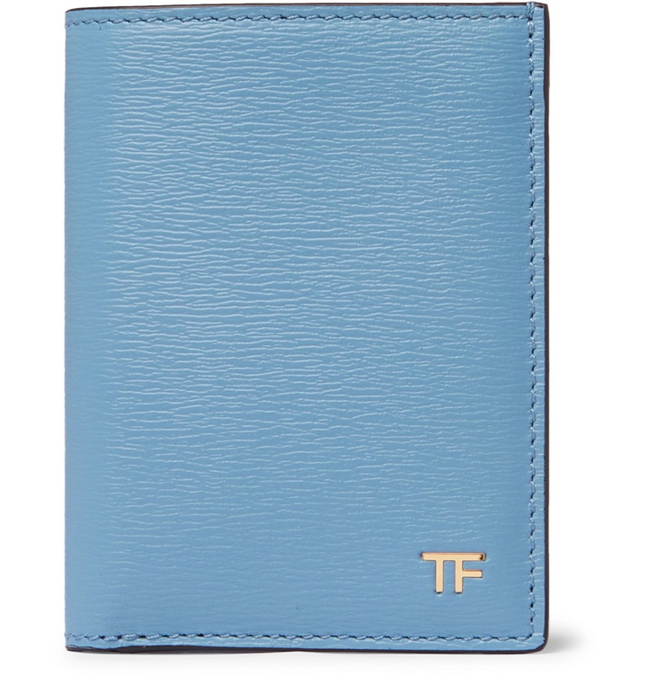 Photo: TOM FORD - Textured-Leather Bifold Cardholder - Blue