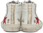 Golden Goose White & Brown Slide Classic High Sneakers