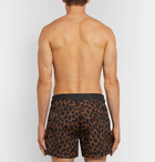 TOM FORD - Mid-Length Leopard-Print Swim Shorts - Brown