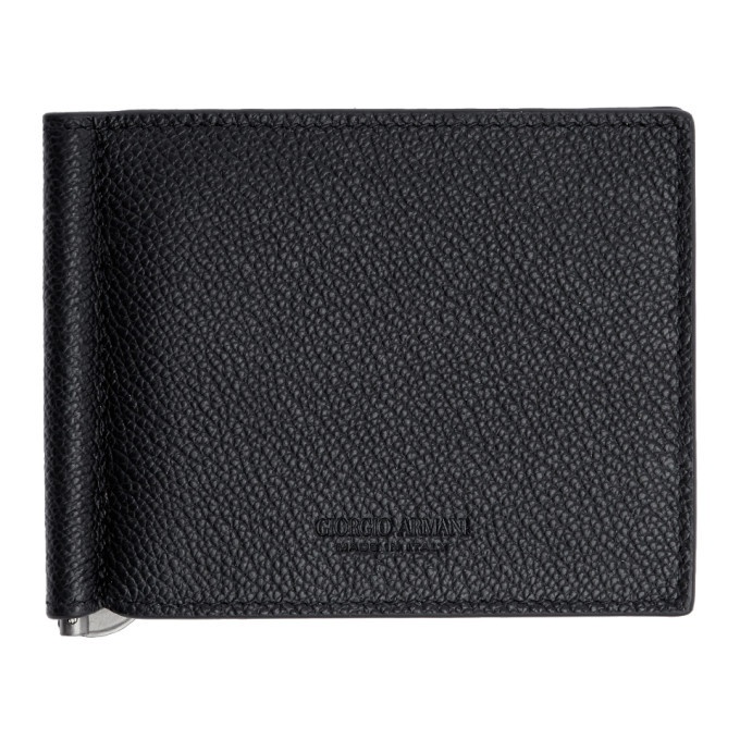 Photo: Giorgio Armani Black Tumbled Leather Wallet