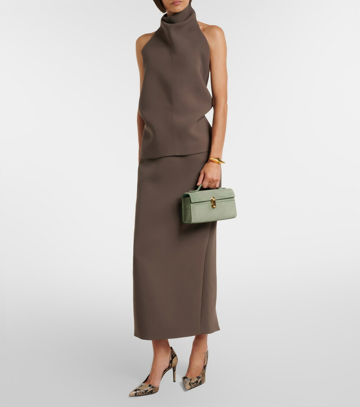 Savette Symmetry Pochette Small suede top-handle bag
