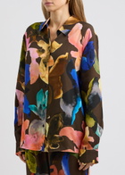 Stine Goya Floral-print Matte Satin Shirt Multicoloured