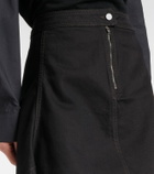 Lemaire Asymmetric denim midi skirt