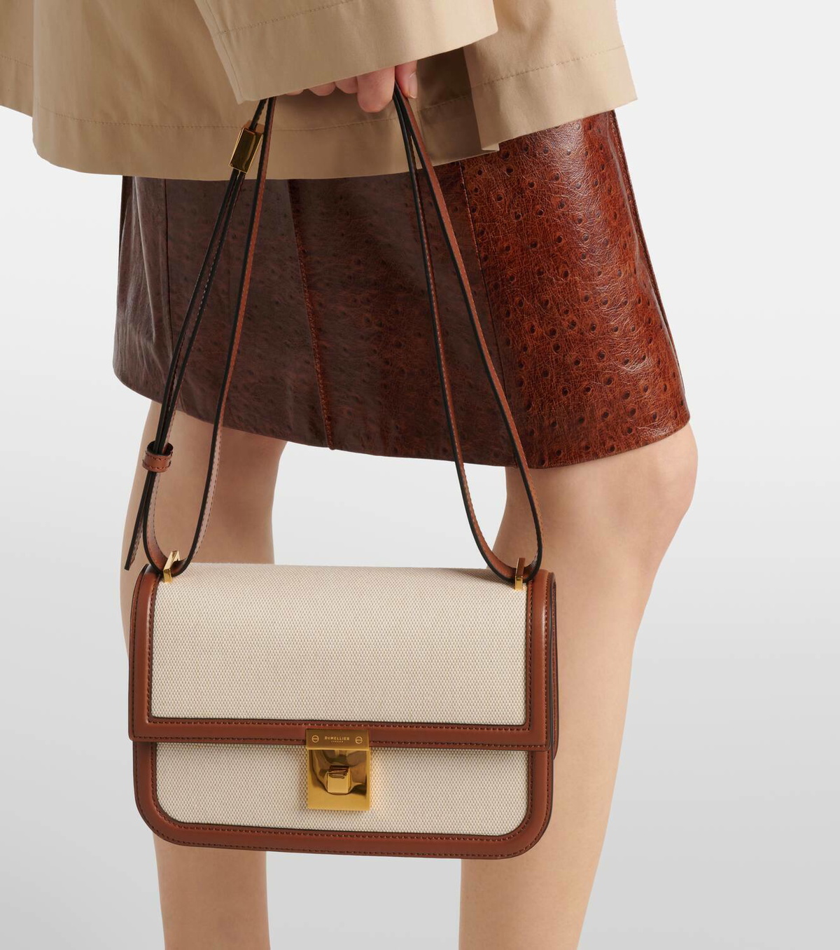DeMellier Paris leather-trimmed shoulder bag