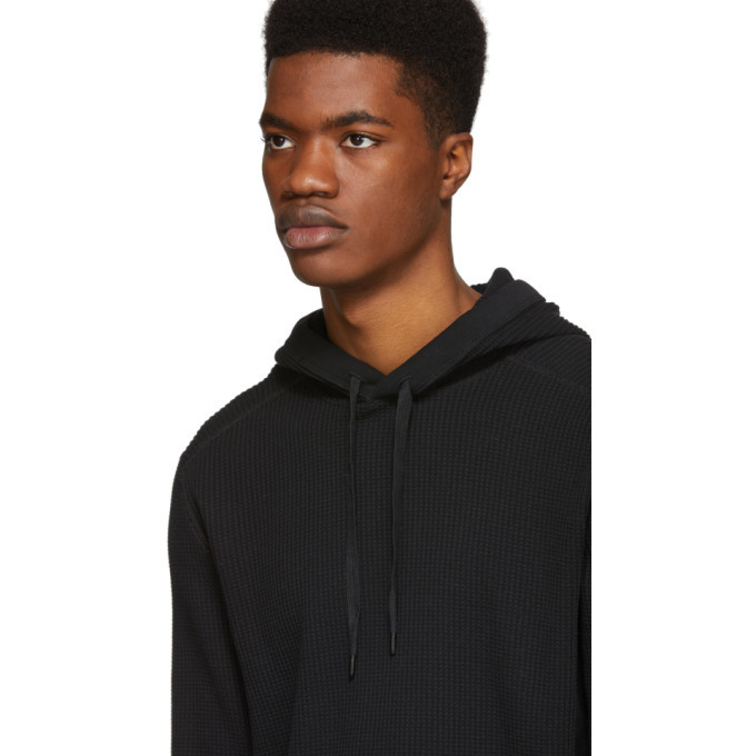 rag and bone Black Waffle Hoodie Rag and Bone