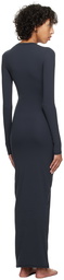 SKIMS Gray Fits Everybody Crewneck Long Sleeve Maxi Dress