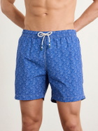 Hartford - Straight-Leg Mid-Length Printed Swim Shorts - Blue