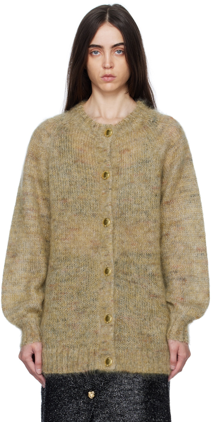 GANNI Khaki Brushed Cardigan GANNI