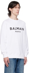 Balmain White Printed Sweatshirt