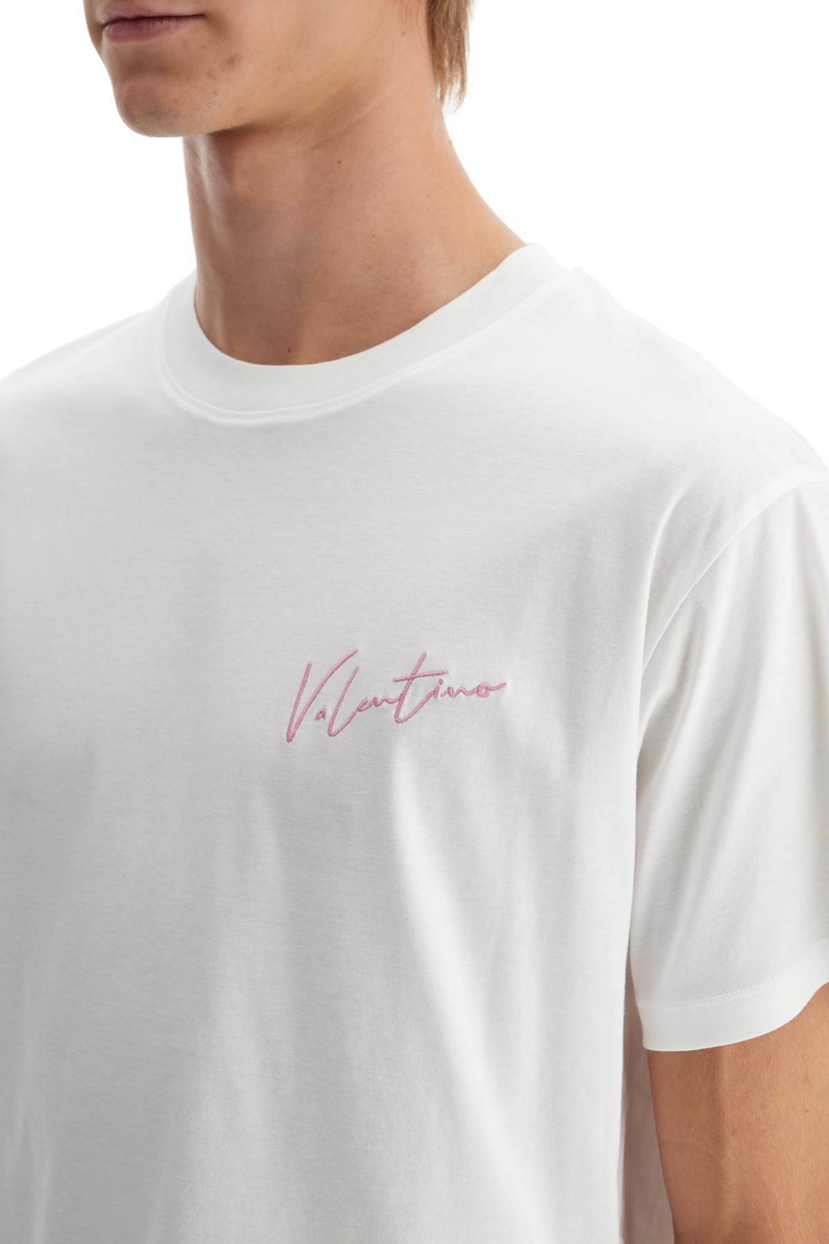 【関税＆送料込み】Valentino Garavani T-Shirt With Signatur VALENTINO GARAVANI 't-shirt with embroidery and print design