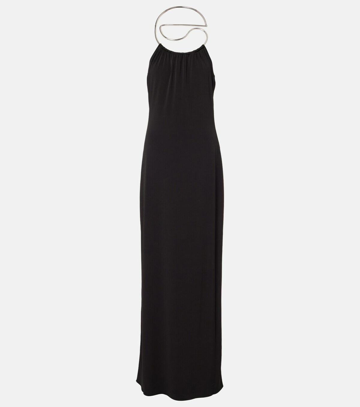 Coperni Logo Necklace embellished halterneck gown