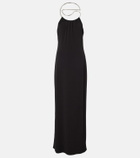 Coperni Logo Necklace embellished halterneck gown