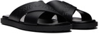 Ferragamo Black Crossover Strap Sandals
