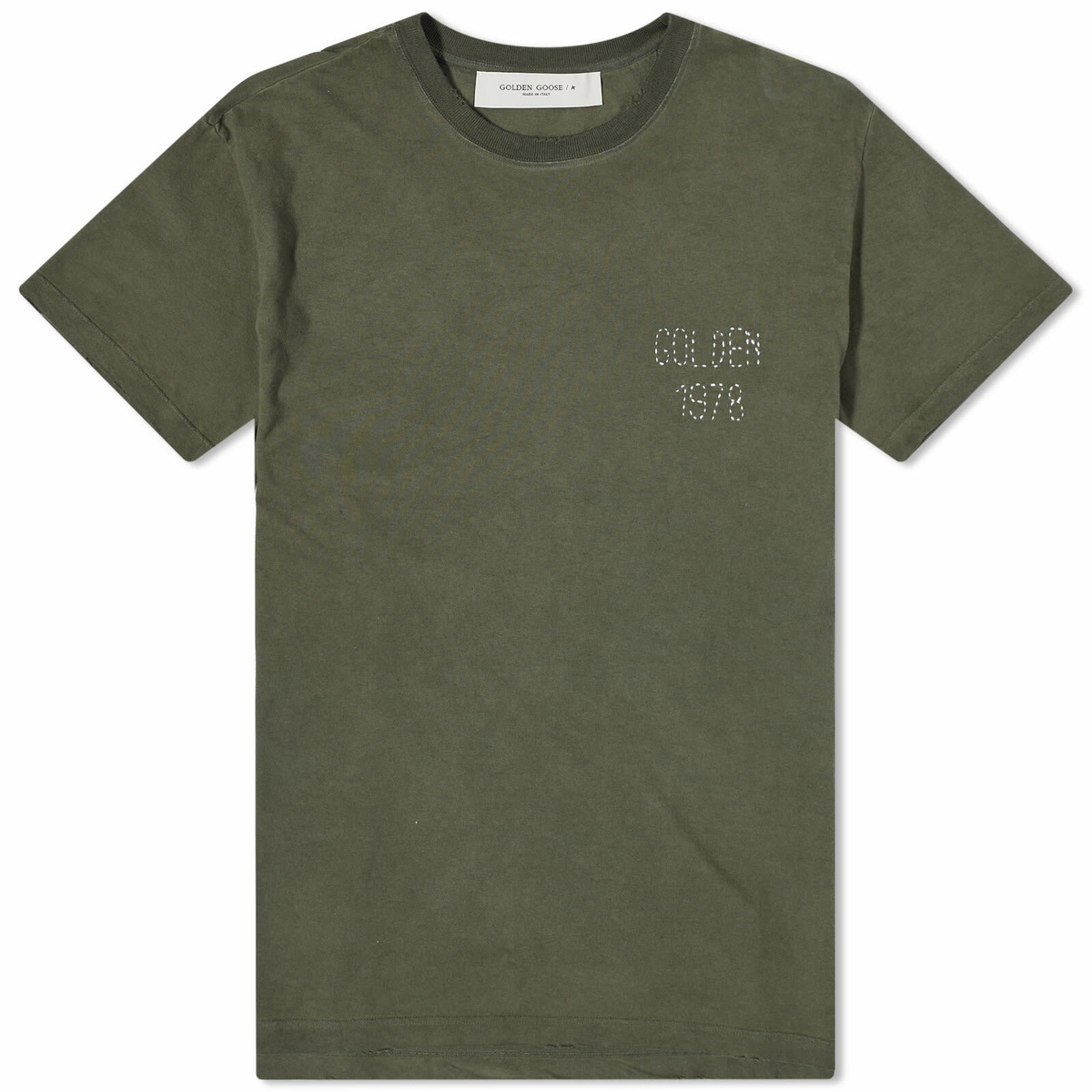 GOLDEN GOOSE☆ダメージ ロゴTシャツ Golden Goose Men's Distressed Golden 1978 Embroidery T-Shirt