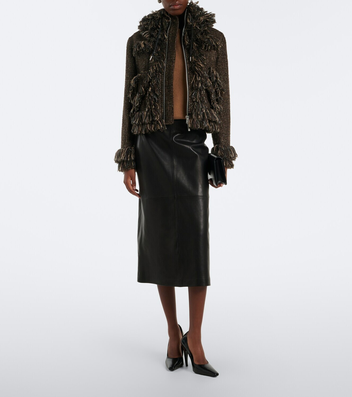 Nour Hammour Alana leather pencil skirt