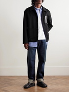 LOEWE - Leather-Trimmed Wool and Cashmere-Blend Overshirt - Black