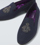Ralph Lauren Purple Label Alonzo embroidered linen loafers