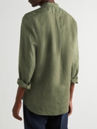Kingsman - Grandad Collar Linen Shirt - Green