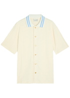 DRÔLE DE Monsieur Monogramme Terry Cotton Shirt Off White