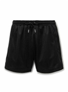SECOND / LAYER - Chill Straight-Leg Mesh Drawstring Shorts - Black