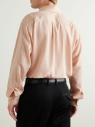 TOM FORD - Button-Down Collar Lyocell and Silk-Blend Shirt - Orange