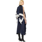 sacai Brown Satin & Chiffon Midi Dress