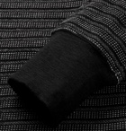 Junya Watanabe - Shell-Trimmed Jacquard Half-Zip Sweater - Men - Black