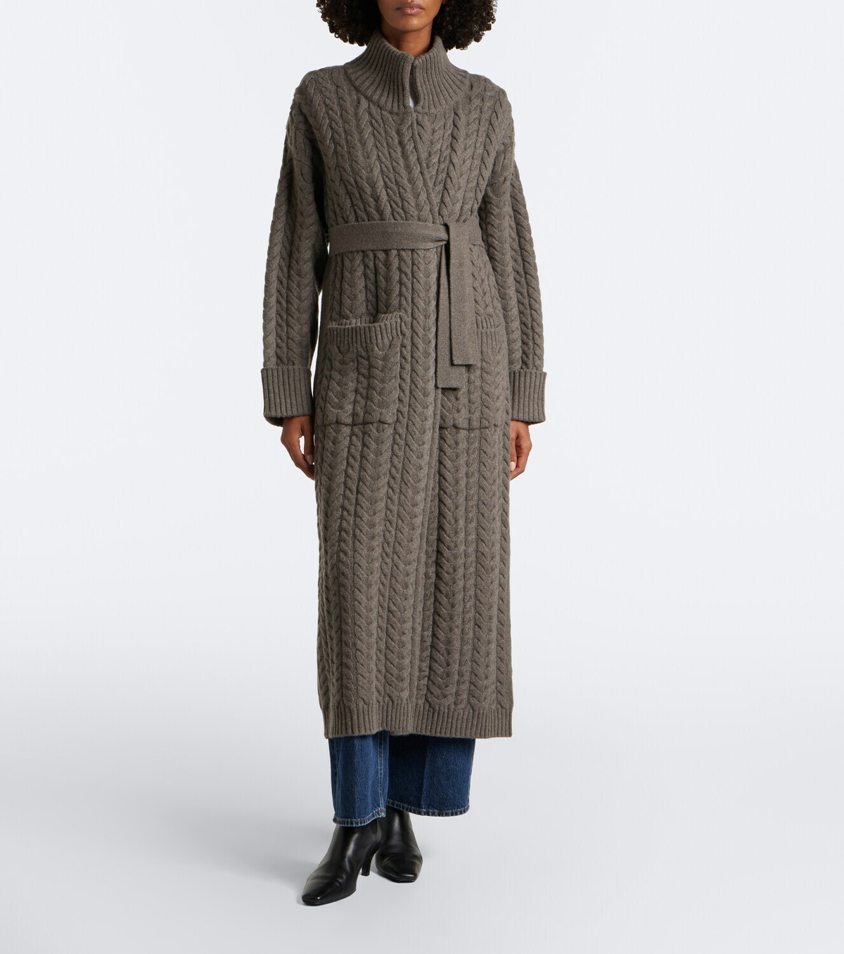Arch4 Bond Street cable-knit cashmere long cardigan