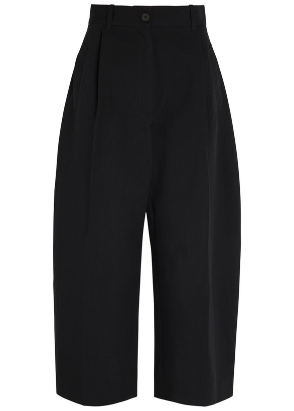 Photo: Studio Nicholson Barrel-leg Cotton and Linen-blend Trousers Black