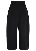 Studio Nicholson Barrel-leg Cotton and Linen-blend Trousers Black