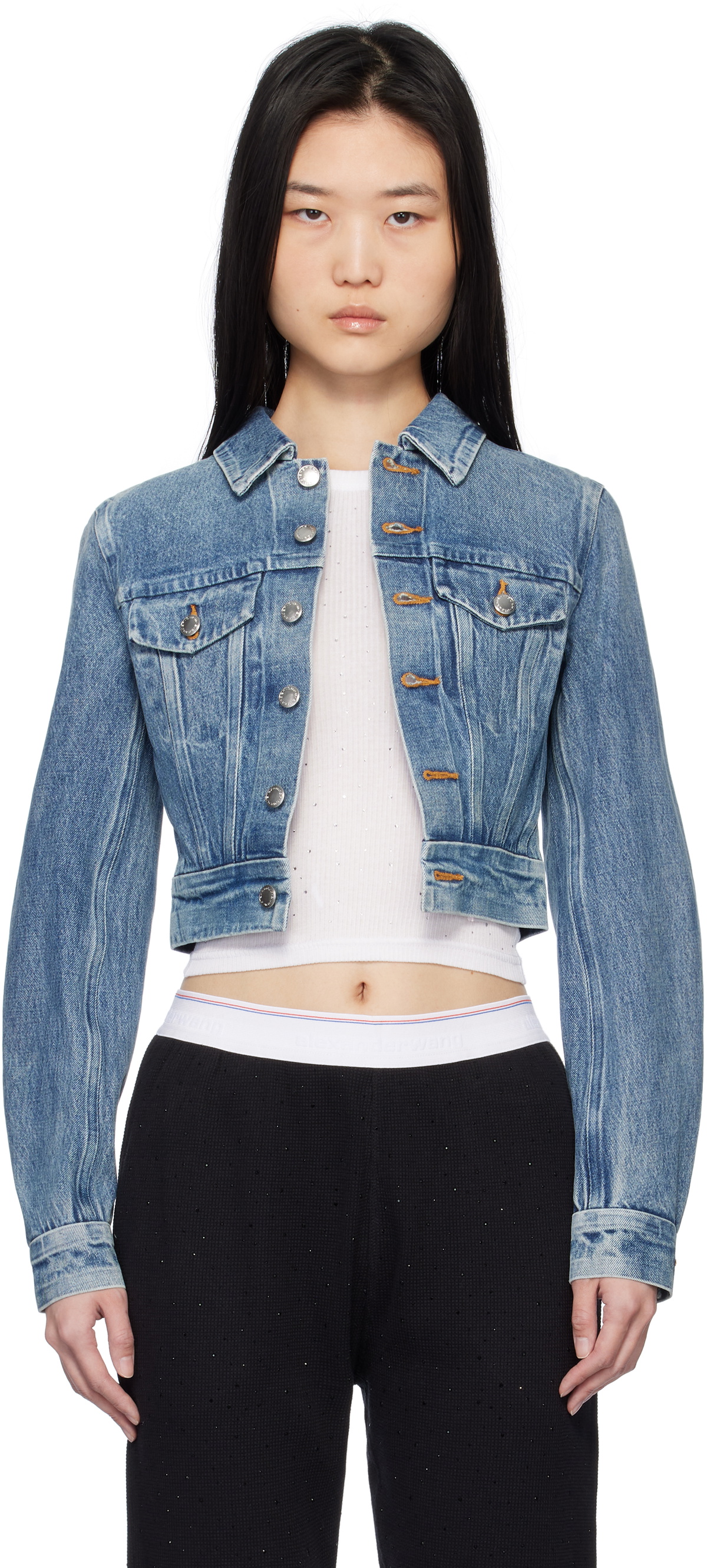 ジャケット・アウター Alexander Wang Short Denim Jacket Alexander Wang Jacket Wrap Design Denim Shorts | eBay