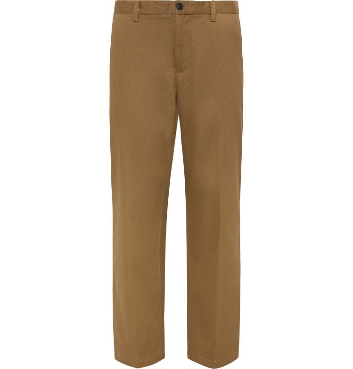 Photo: Club Monaco - Uniform Slim-Fit Cropped Cotton-Blend Twill Trousers - Brown