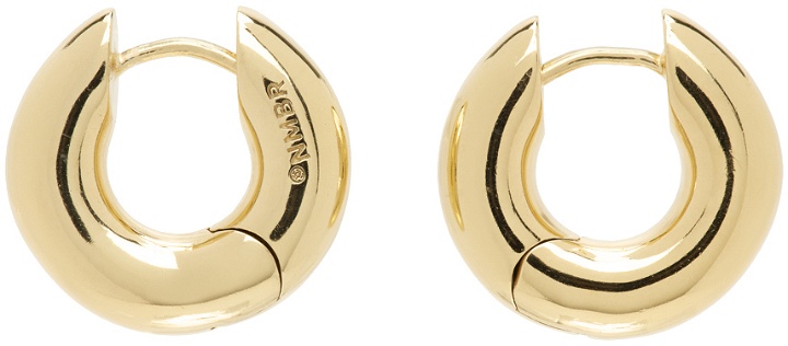 Photo: Numbering Gold Round Volume Earrings