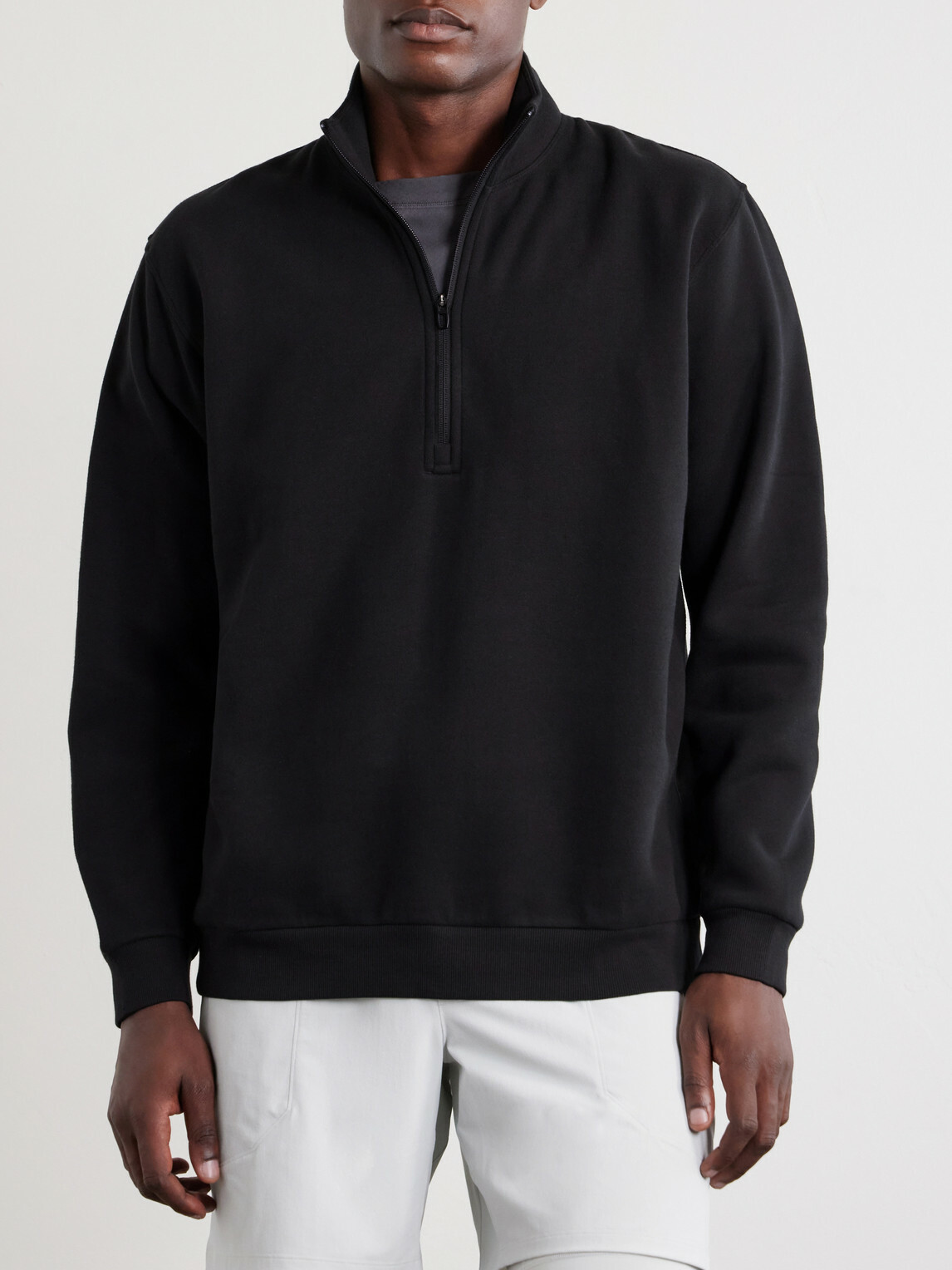 Lululemon - Steady State Cotton-Blend Jersey Half-Zip Sweatshirt - Black