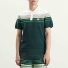 Casablanca Men's Boucle Stripe Polo Shirt in Green
