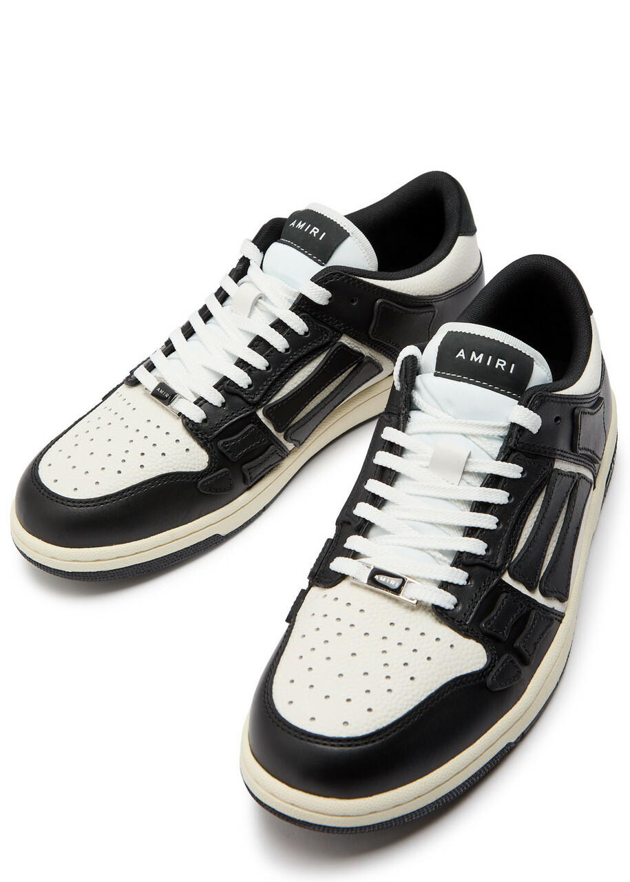 Amiri Skel Panelled Leather Sneakers Black