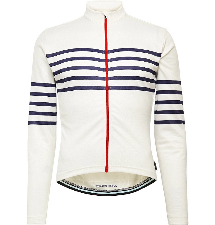 Photo: Cafe du Cycliste - Claudette Striped Cycling Jersey - White