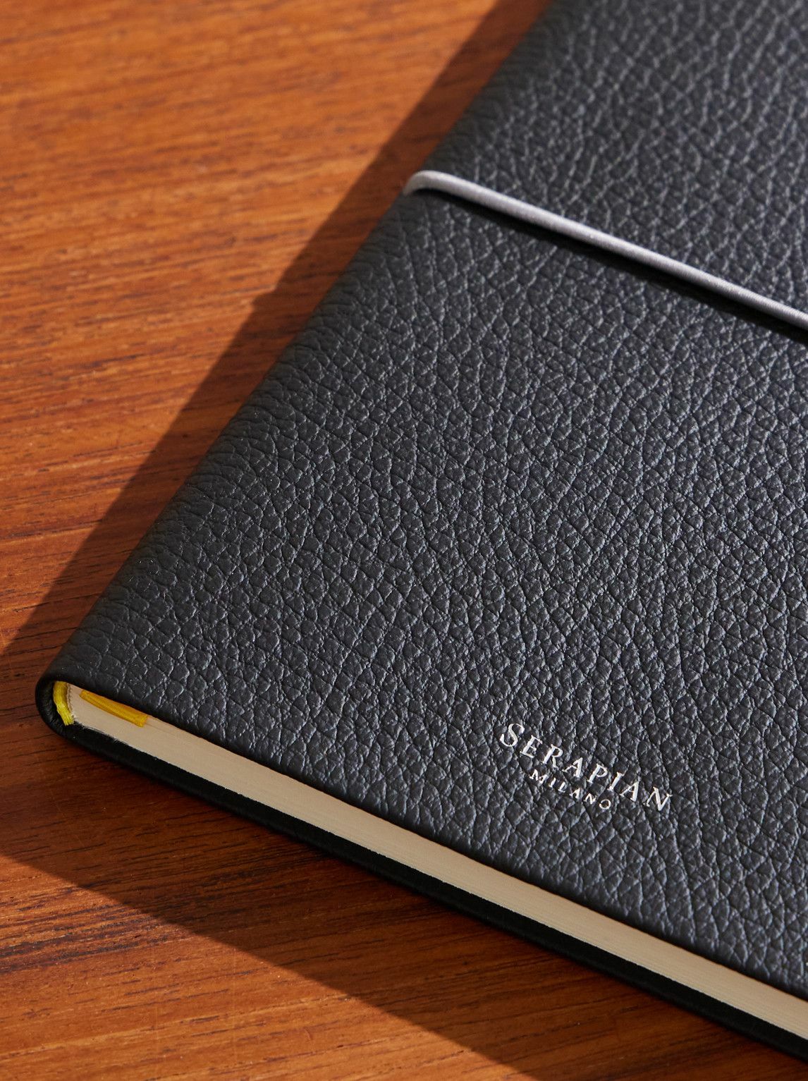 Serapian - Medium Logo-Print Full-Grain Leather Notebook